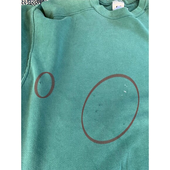 Vintage 90s Nike Green Crewneck Sweatshirt Distressed Embroidered Swoosh Size L - Picture 12 of 16
